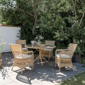 Sika-Design Outdoor Marie Trädgårdsstol med armstöd Inkl. Kudde - naturen utanför