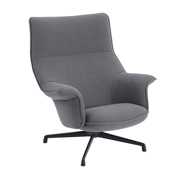 Muuto Doze Lounge Chair hög rygg / vridbar bas - Ocean 80/Antracitsvart